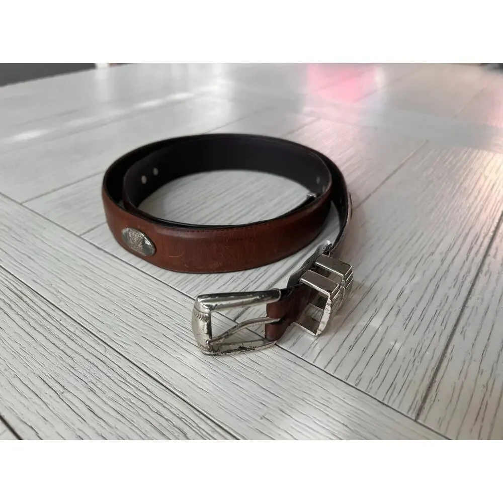 Silverwood- Men's Italian Genuine‎ leather Designer Golf Dress Belt. Size 40